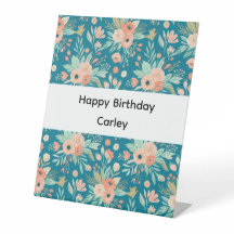 Sinal de Aniversário Floral para Menina
