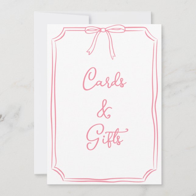 Sinal de Arco rosa coquete e presentes desenhado à (Frente)