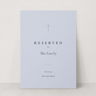 Sinal de Assentos Reservados Cruz Cristã Grace Blu