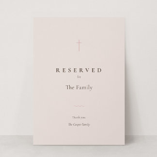 Sinal de Assentos Reservados Cruz Cristã Grace Blu