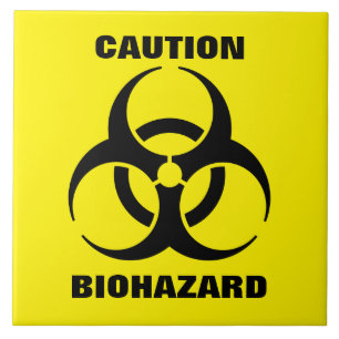 Sinal de aviso amarelo do símbolo do Biohazard