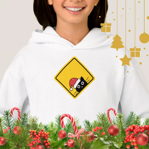 Sinal de Aviso do Gato Sorrateiro de Papai Noel do