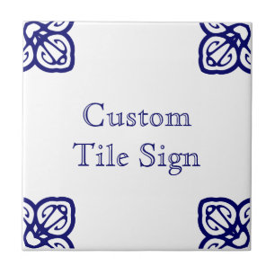 Sinal de Azulejo Personalizado - Branco Espanhol e