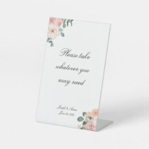 Sinal de Banheira Floral Rosa Personalizável