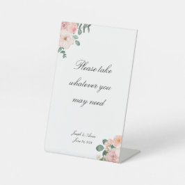 Sinal de Banheira Floral Rosa Personalizável