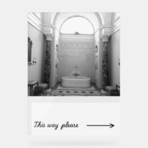 Sinal de banheiro com fotografia original de viage