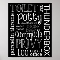 Sinal de Banheiro Funny Bathroom Poster Impressão