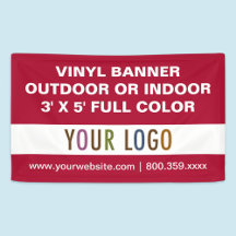 Sinal de banner de vinil personalizado 3'x 5' para