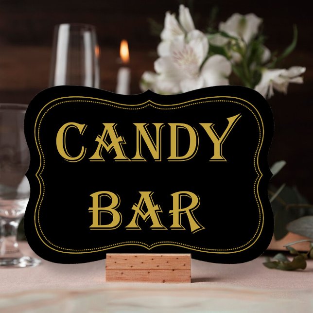 Sinal de Bar de Casamento Gatsby Gatsby Black & Do (Criador carregado)