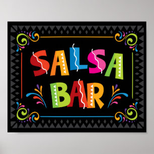 Sinal de BAR Fiesta SALSA Impressão