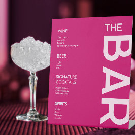 Sinal de Bar Magenta Moderno e Negrito