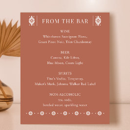 Sinal de Bar Terra Cotta do Casamento Mexicano