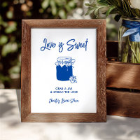 Sinal de Barra de Geleia para Chá de Noiva Love Is