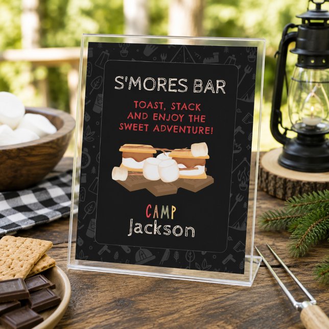Sinal de Barra de S'mores para Festa de Aniversári (Criador carregado)
