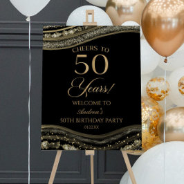 Sinal de boas-vindas da Festa de aniversário Black