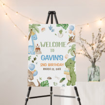 Sinal de boas-vindas da Festa de aniversário Dinos