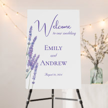 Sinal de Boas-vindas da Lavanda de Aquarela Botâni