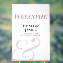 Sinal de Boas-Vindas de Casamento Ampersand Mauve