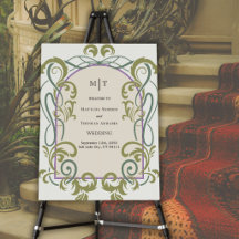 Sinal de Boas-Vindas de Casamento Elegante Vintage