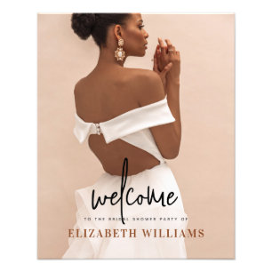 Sinal de boas-vindas de foto mínima simples do Chá