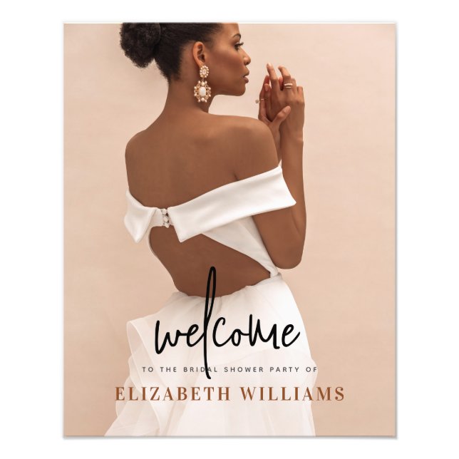 Sinal de boas-vindas de foto mínima simples do Chá (Frente)