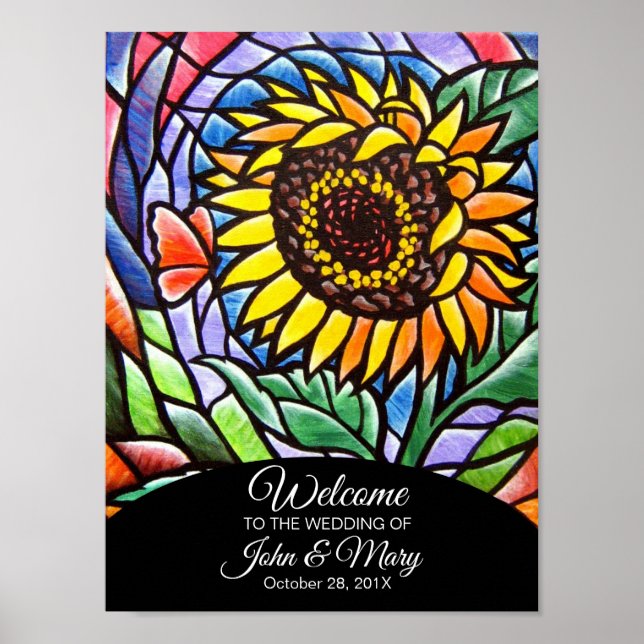 Sinal de Boas-vindas de Sunflower Poster (Frente)