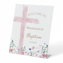 Sinal de boas-vindas de uma garota batismo