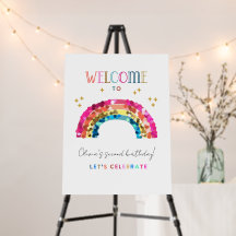 Sinal de boas-vindas do Arco-íris com uma sequênci