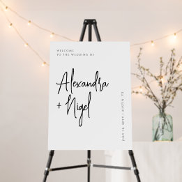 Sinal de boas-vindas do Casamento Clássico Minimal