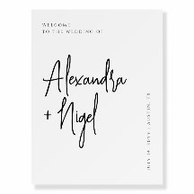 Sinal de boas-vindas do Casamento Clássico Minimal