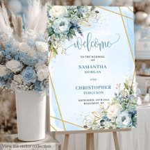 Sinal de Boas-vindas do Casamento Floral de Frame 
