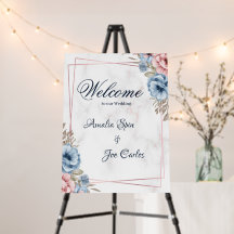 Sinal de boas-vindas do Casamento Floral Rustic Bl