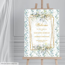 Sinal de Boas-vindas do Casamento Foliar Romântico