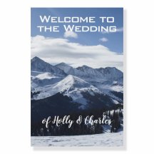 Sinal de Boas-Vindas do Casamento - Montanhas Atmo