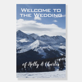 Sinal de Boas-Vindas do Casamento - Montanhas Atmo