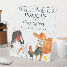 Sinal de Boas-vindas do Chá de fraldas de Aquarela