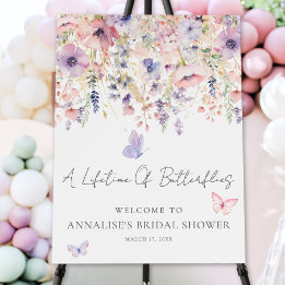 Sinal de boas-vindas do Chá de panela da Borboleta