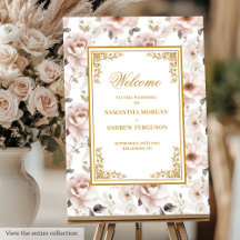 Sinal de Boas-vindas do Dourado Casamento de marfi