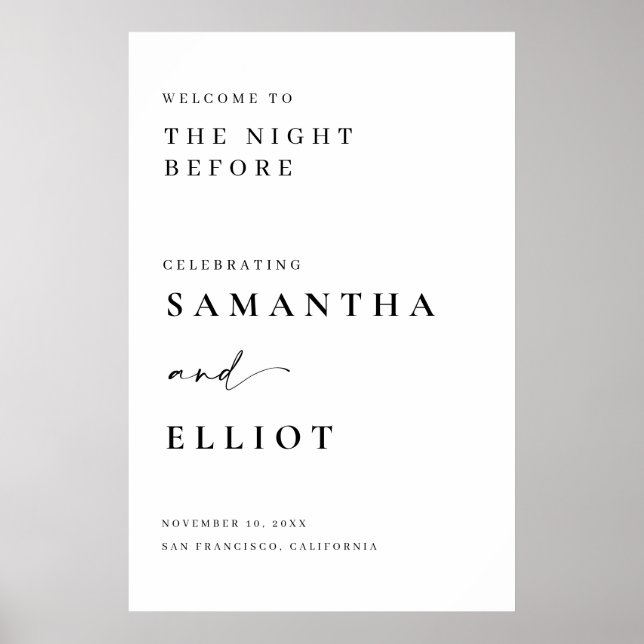 Sinal de boas-vindas do ensaio de casamento Poster (Frente)