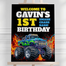 Sinal de boas-vindas do Monster Truck Legal Blue p