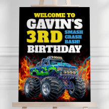 Sinal de boas-vindas do Monster Truck Legal Blue s