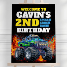 Sinal de boas-vindas do Monster Truck Legal Blue s