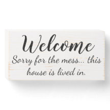 Sinal de boas-vindas engraçado