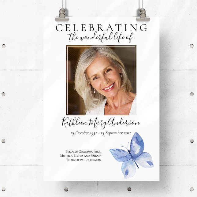 Sinal de Boas-vindas Funeral Butterfly Poster (Criador carregado)