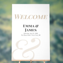 Sinal de Boas-Vindas para Casamento Champagne Ampe