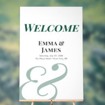 Sinal de Boas-Vindas para Casamento Emerald Ampers