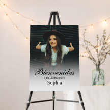 Sinal de boas-vindas personalizado da Quinceañera