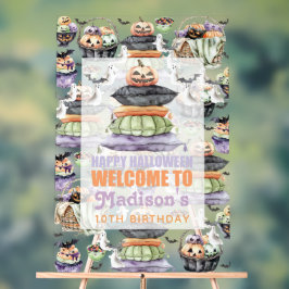 Sinal de boas-vindas personalizado do Halloween