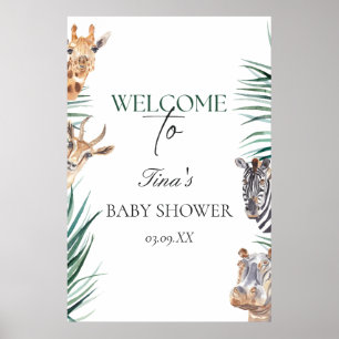 Sinal de boas-vindas Poster de Animais Safari Chá