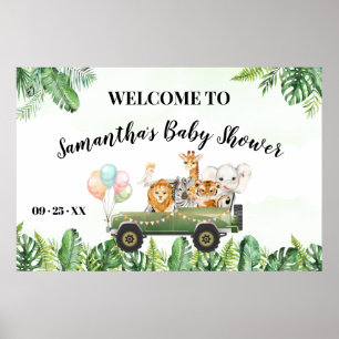 Sinal de boas-vindas Poster de Animais Safari Chá